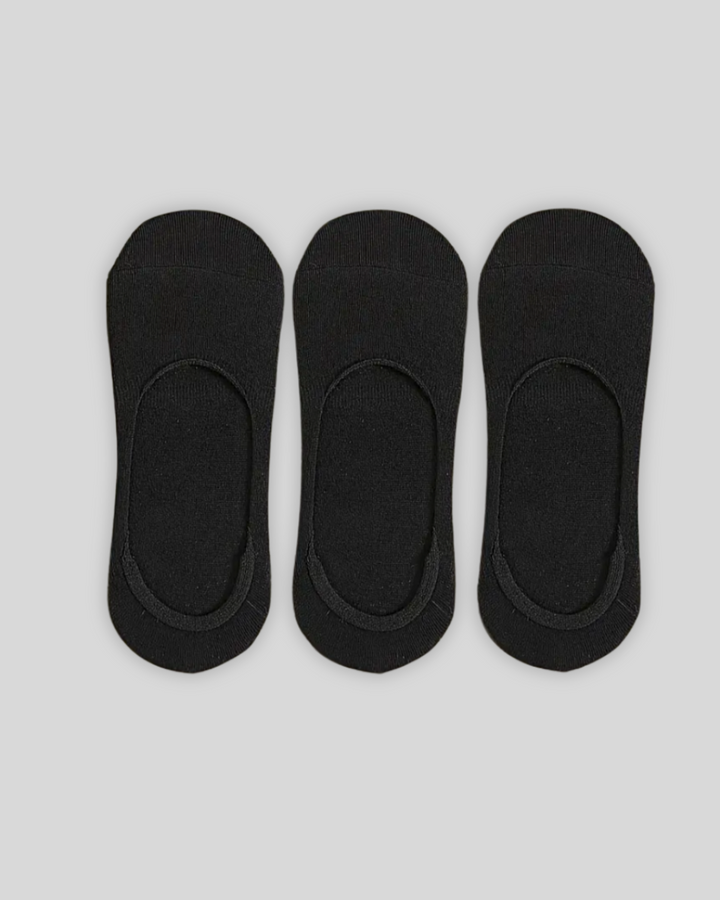 3-Pack Invisible Socks - Black