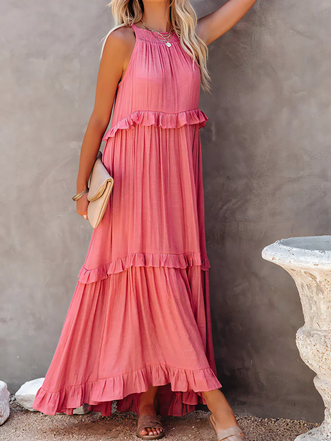 Madelyn | Boho Ruffle Maxi Dress