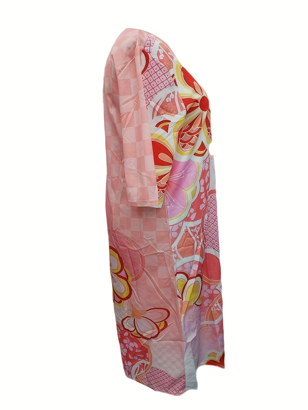 Maisie | Retro Blossom Pink Wrap Dress