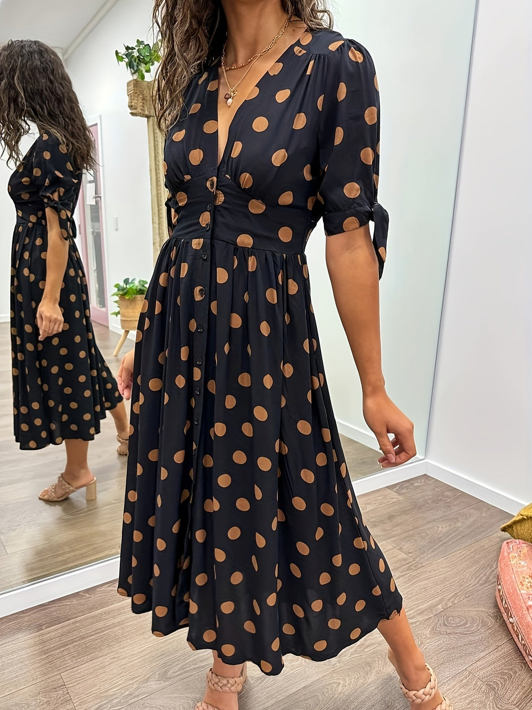 Martha | Vintage-Inspired Polka Dot Midi Dress