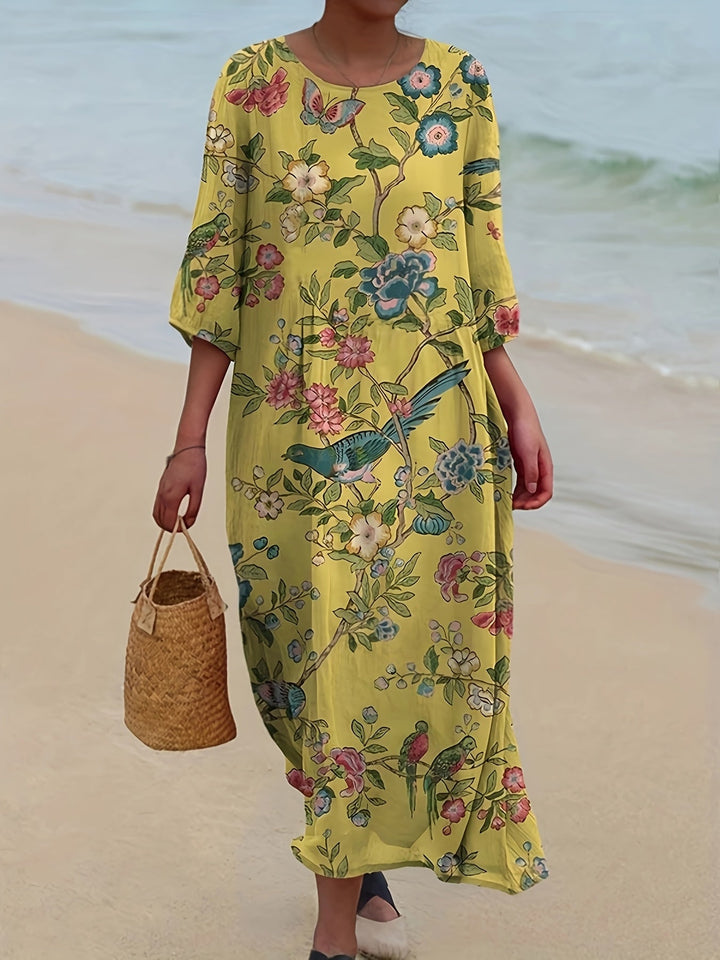 Isla | Elegant Floral Boho Beach Dress