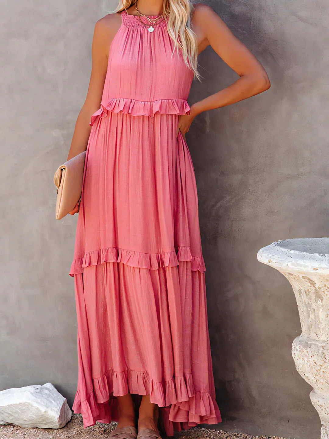 Madelyn | Boho Ruffle Maxi Dress