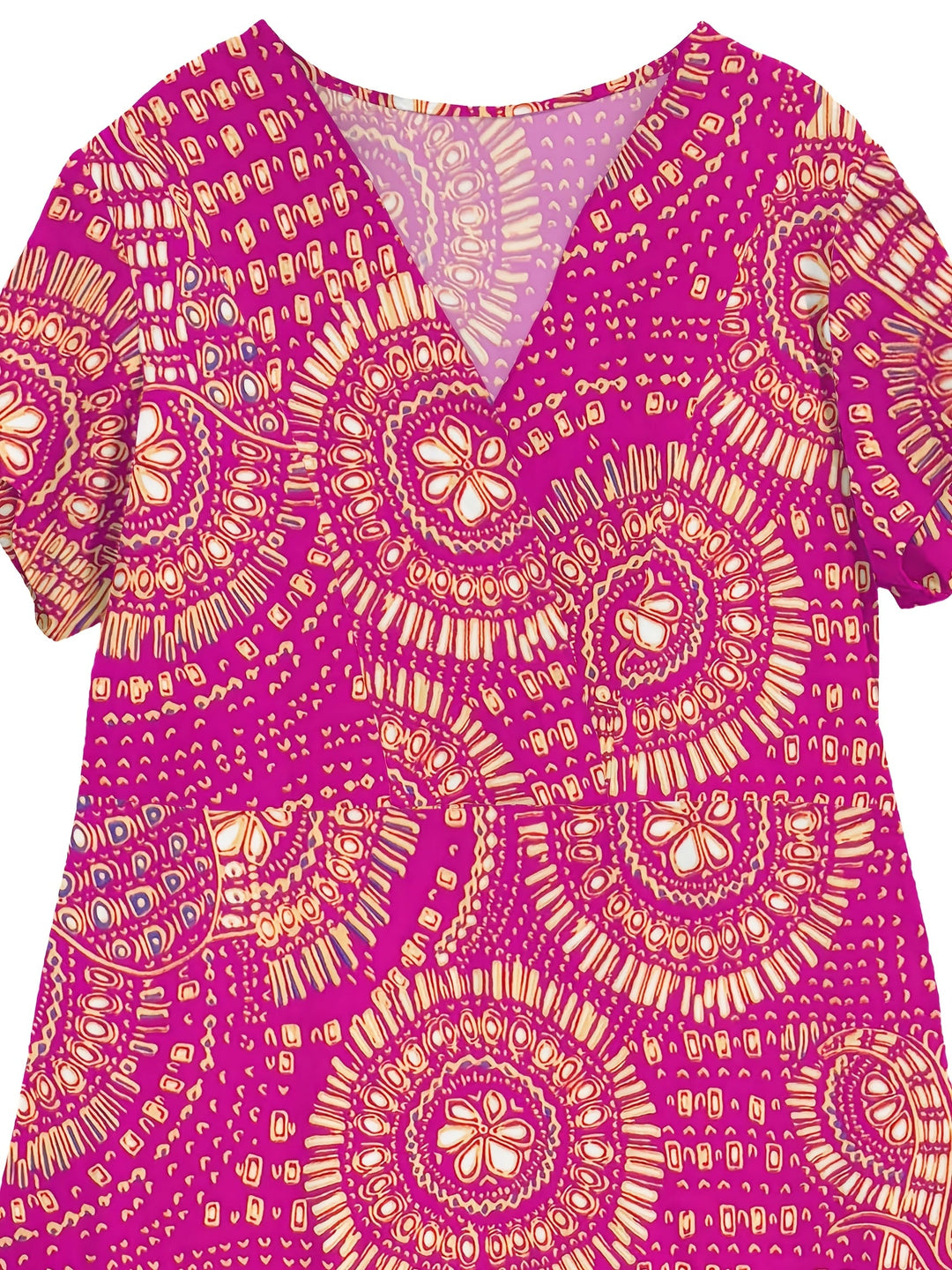 Talia | Radiant Fuchsia Tribal Midi Dress