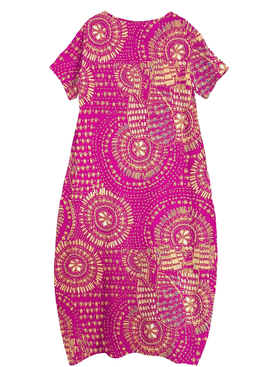 Talia | Radiant Fuchsia Tribal Midi Dress