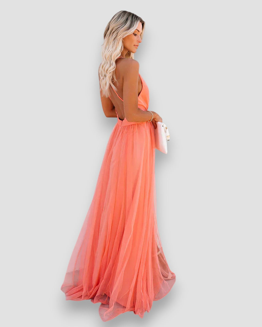 Savannah | Deep Plunge Chiffon Maxi Dress