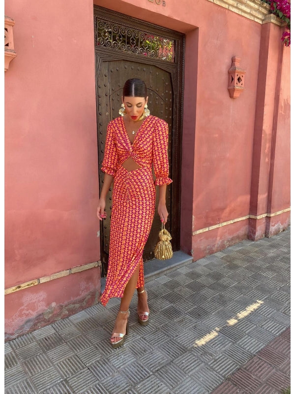 Sienna | Luxe Twist-Front Cutout Midi Dress