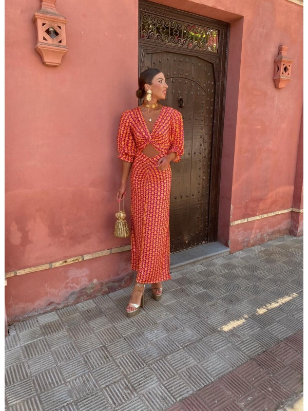 Sienna | Luxe Twist-Front Cutout Midi Dress