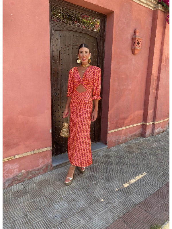 Sienna | Luxe Twist-Front Cutout Midi Dress